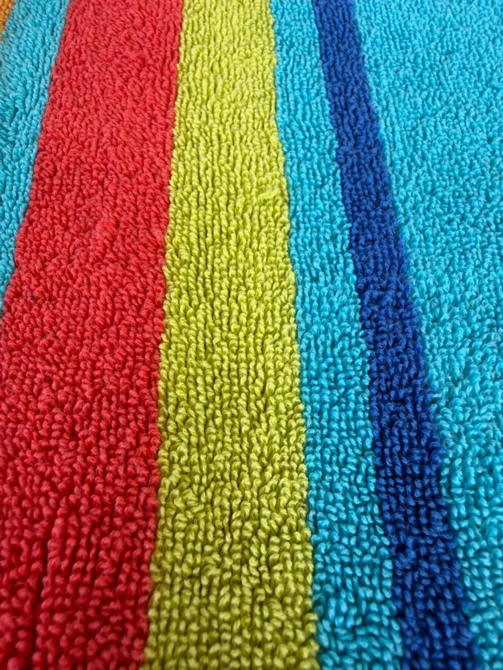 The Painted Beach Surfboard Stripe Beach Towel 100% Cotton Colorful 38x66 FLAWS